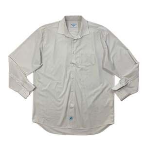 &Collar Shirt Mens L Large Bone White Button Up Long Sleeve Classic Shirttail